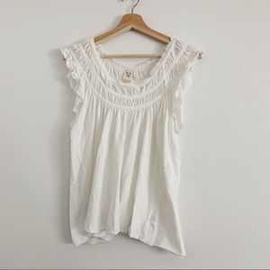 Free People We the Free Coconut Gathered Top XS